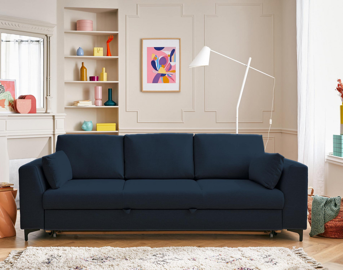 Canapé 3 places convertible en tissu Tala