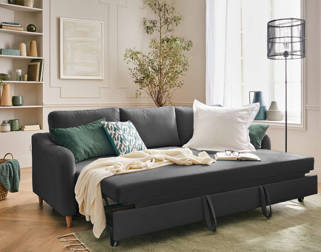 Canapé 3 places convertible en tissu Will