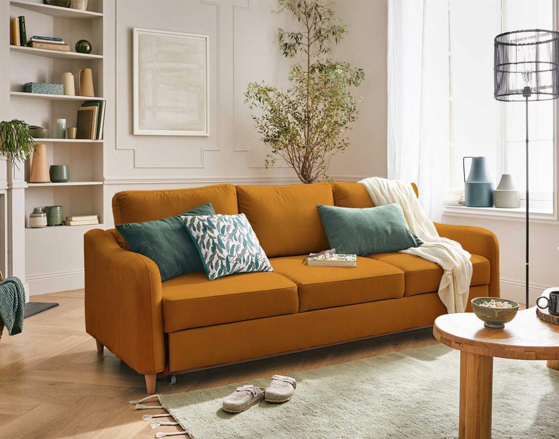 Canapé 3 places convertible en tissu Will