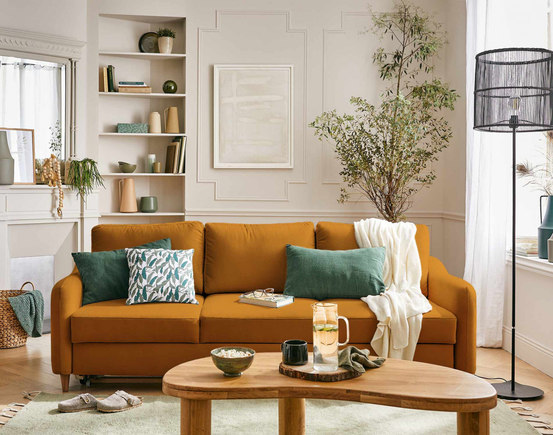 Canapé 3 places convertible en tissu Will