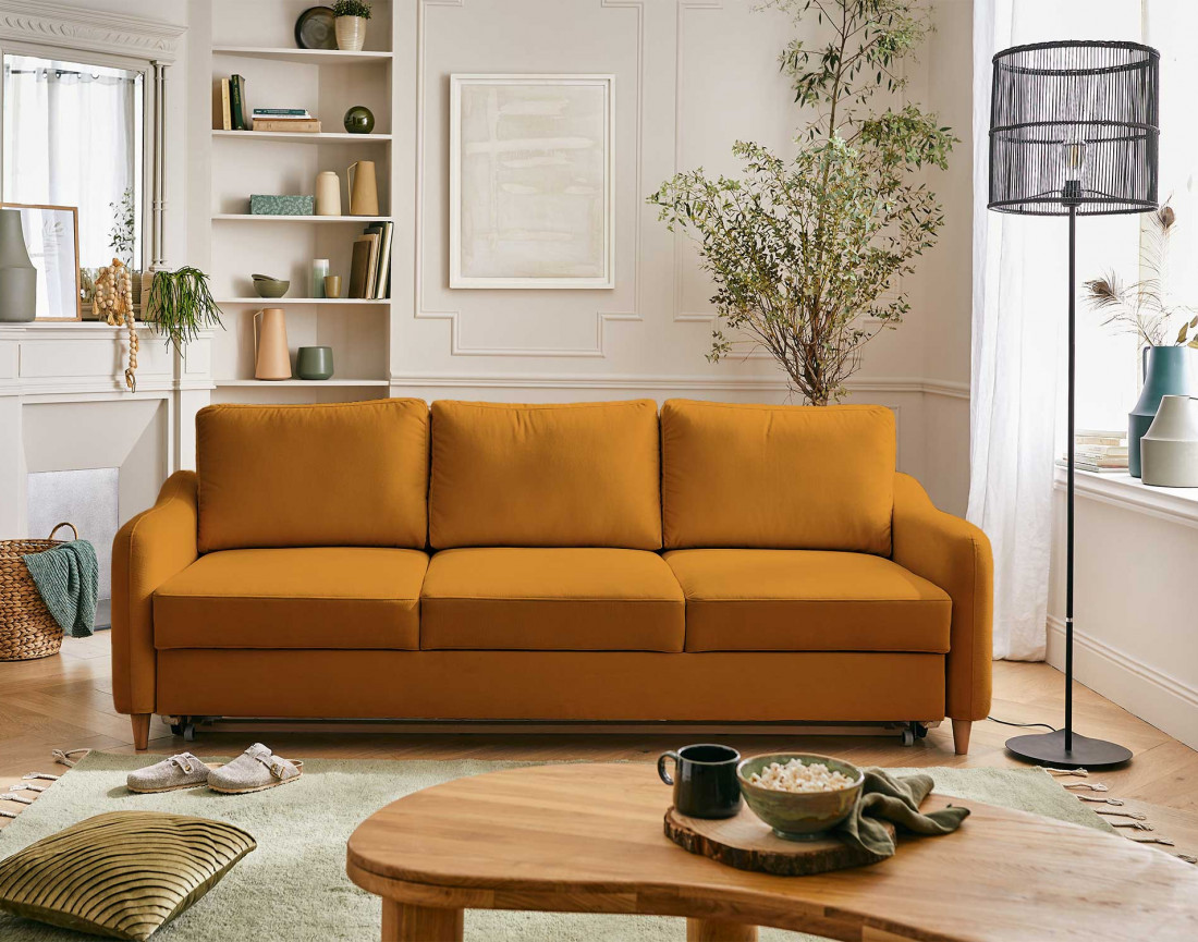 Canapé 3 places convertible en tissu Will