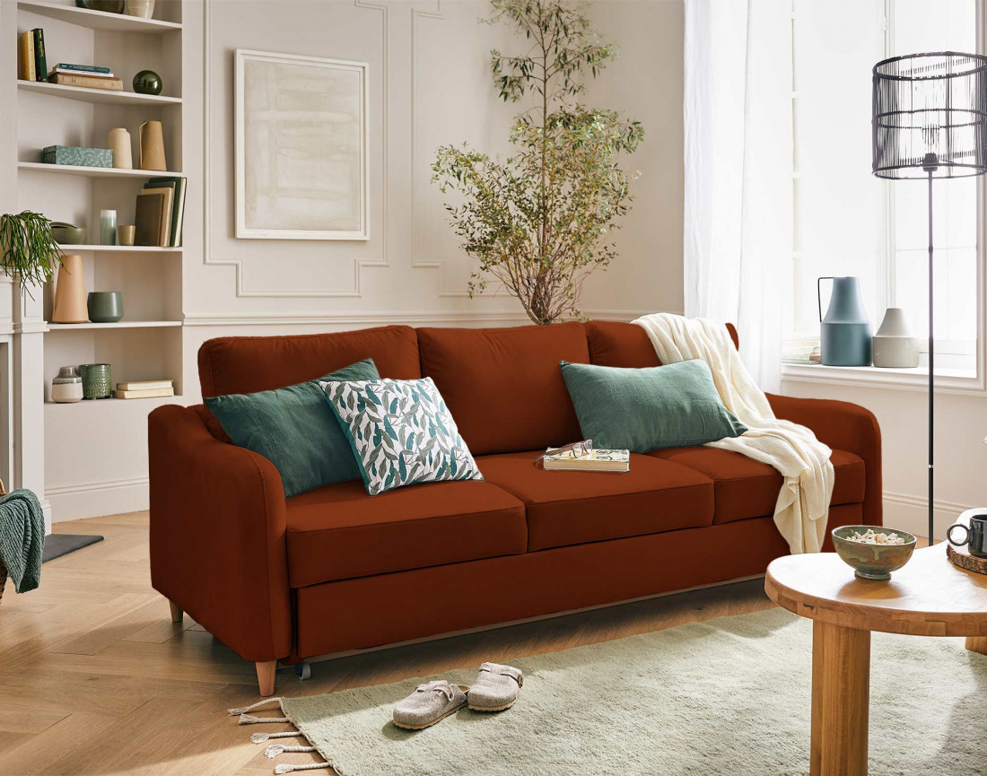 Canapé 3 places convertible en tissu Will