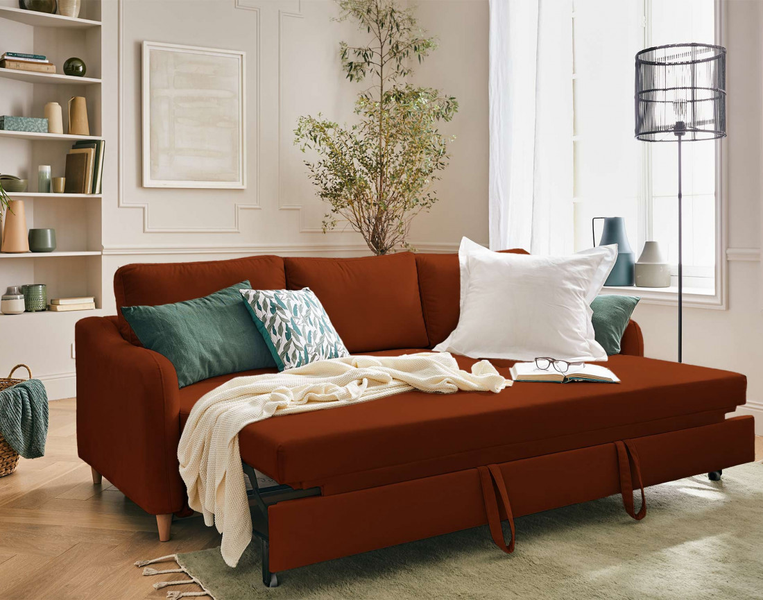 Canapé 3 places convertible en tissu Will