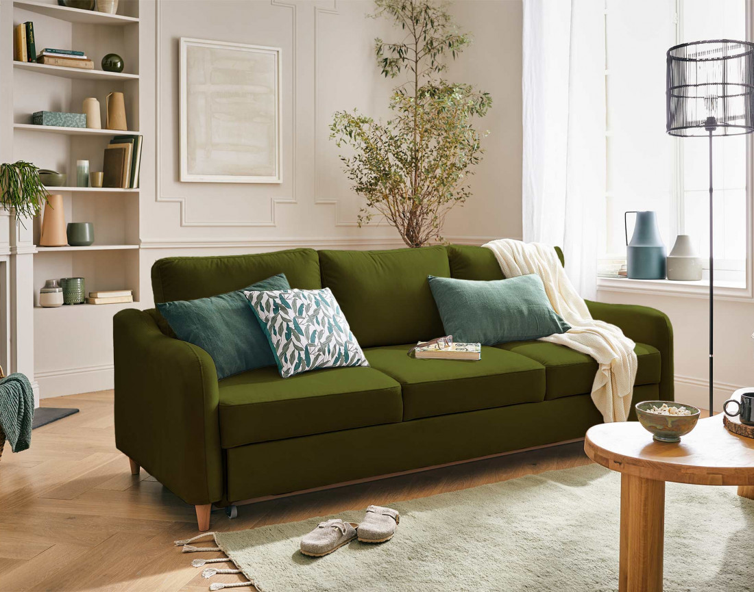 Canapé 3 places convertible en tissu Will