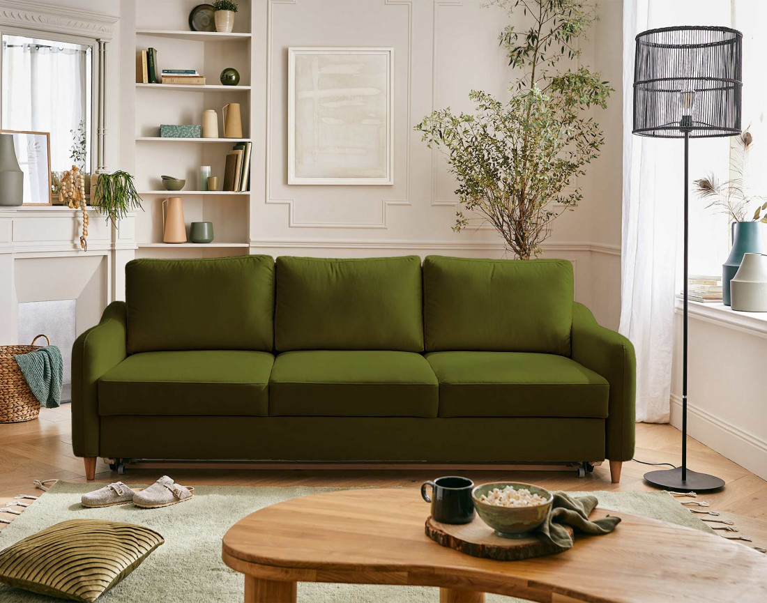 Canapé 3 places convertible en tissu Will