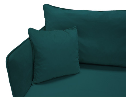 Canapé 3 places fixe en velours Grenat