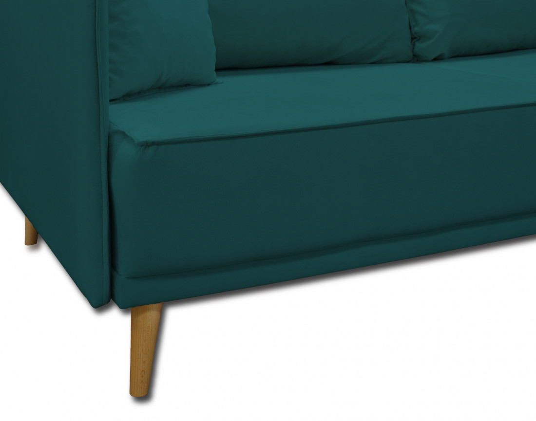 Canapé 3 places fixe en velours Grenat