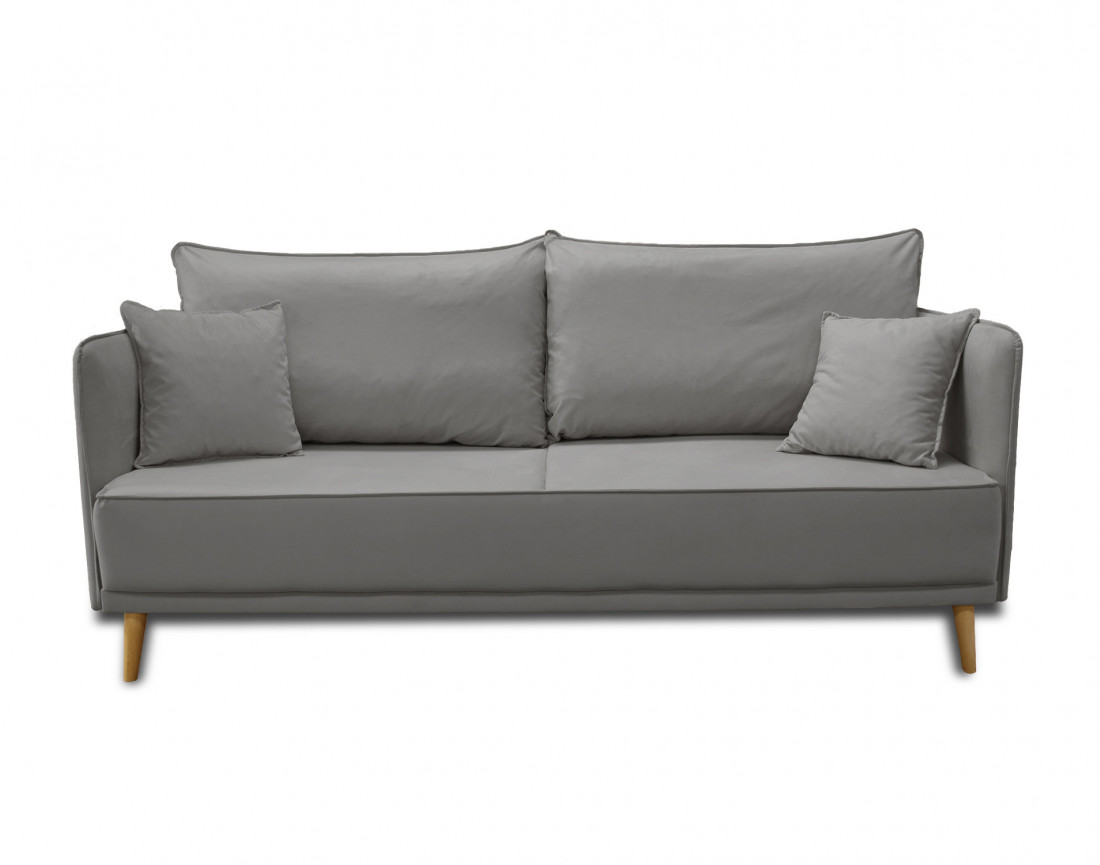 Canapé 3 places fixe en velours Grenat