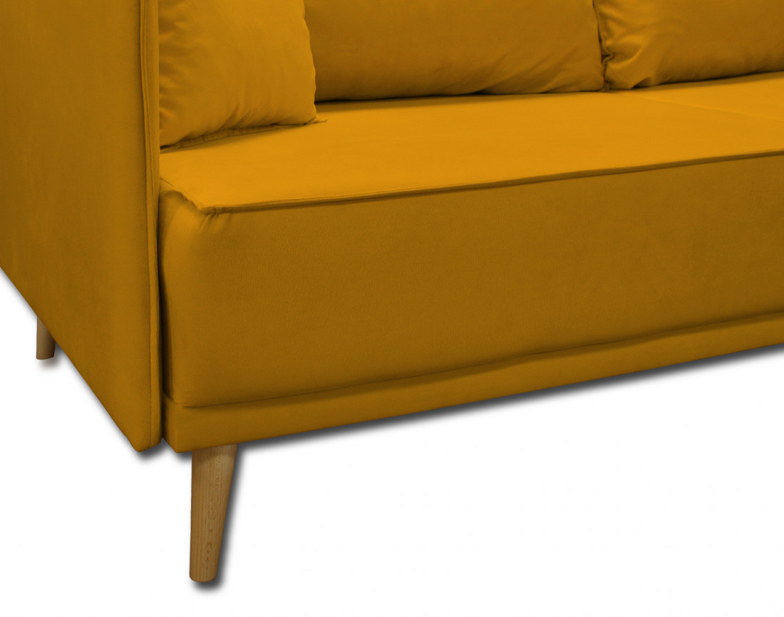 Canapé 3 places fixe en velours Grenat