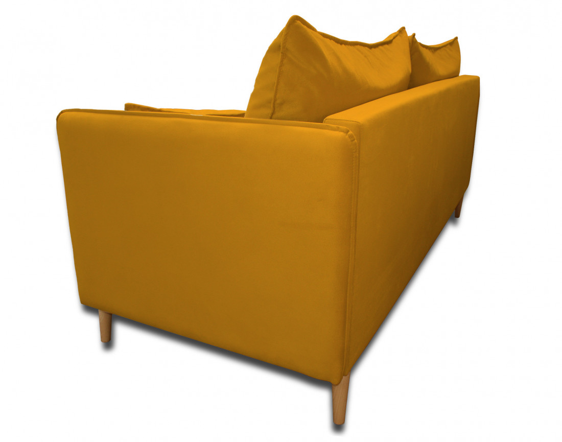 Canapé 3 places fixe en velours Grenat