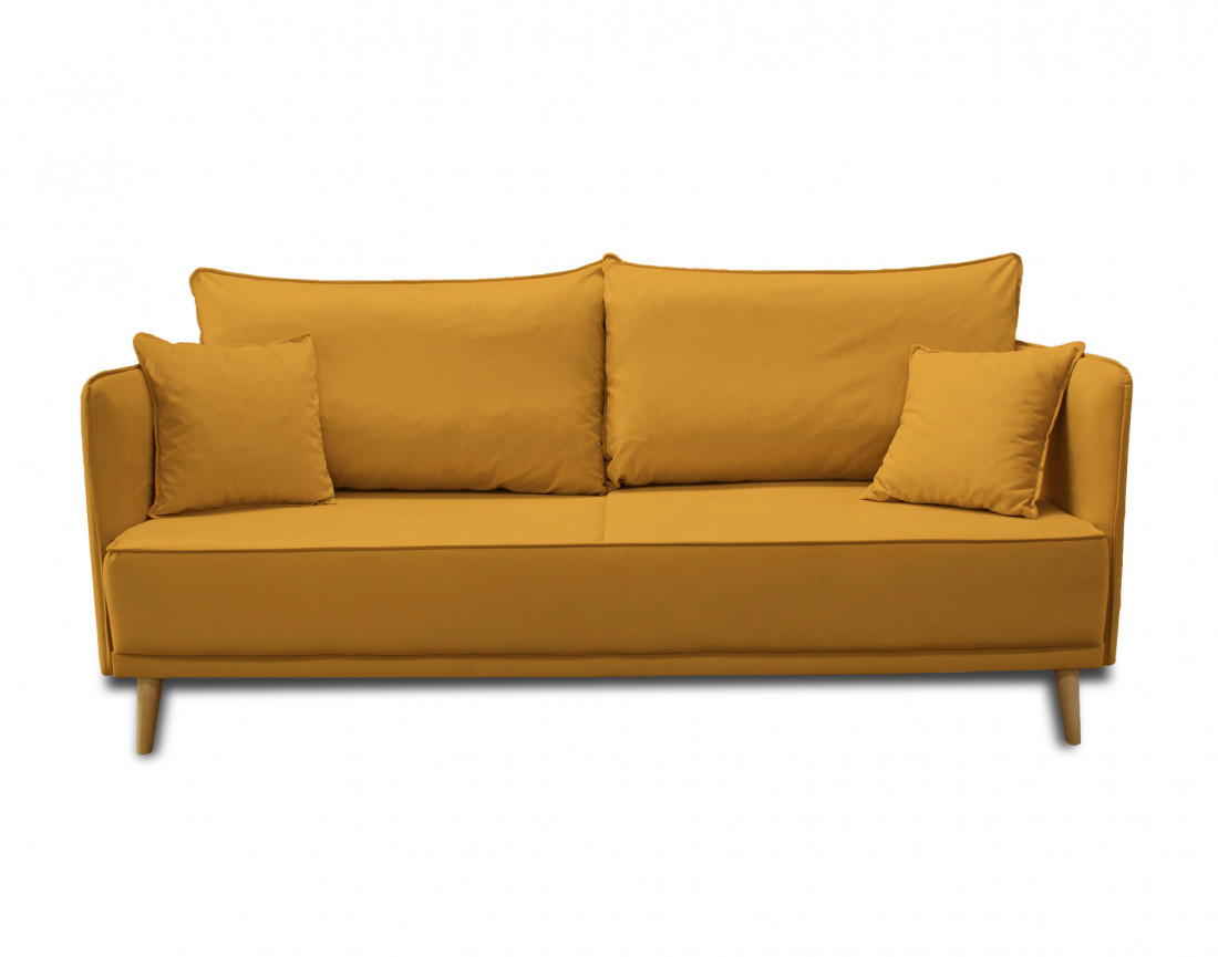 Canapé 3 places fixe en velours Grenat