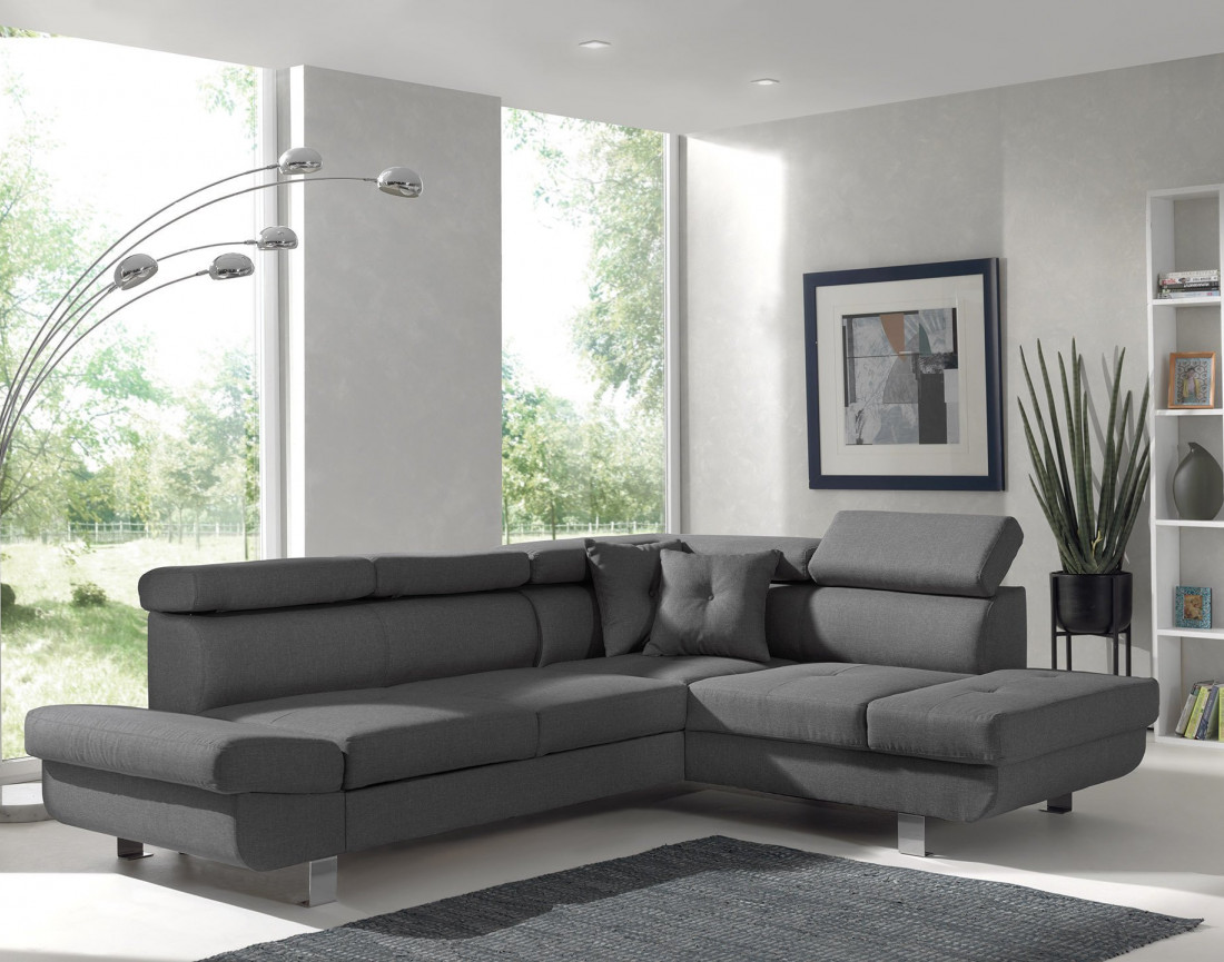 Lisbona - Canapé d'angle droit convertible - L 252 x P 190cm