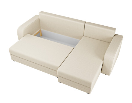 Canapé d'angle réversible 4 places convertible avec coffre en tissu Harvey