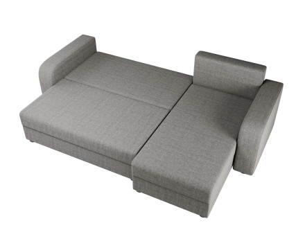 Canapé d'angle réversible 4 places convertible avec coffre en tissu Harvey