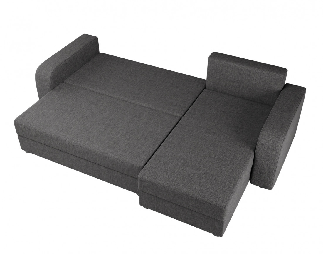 Canapé d'angle réversible 4 places convertible avec coffre en tissu Harvey