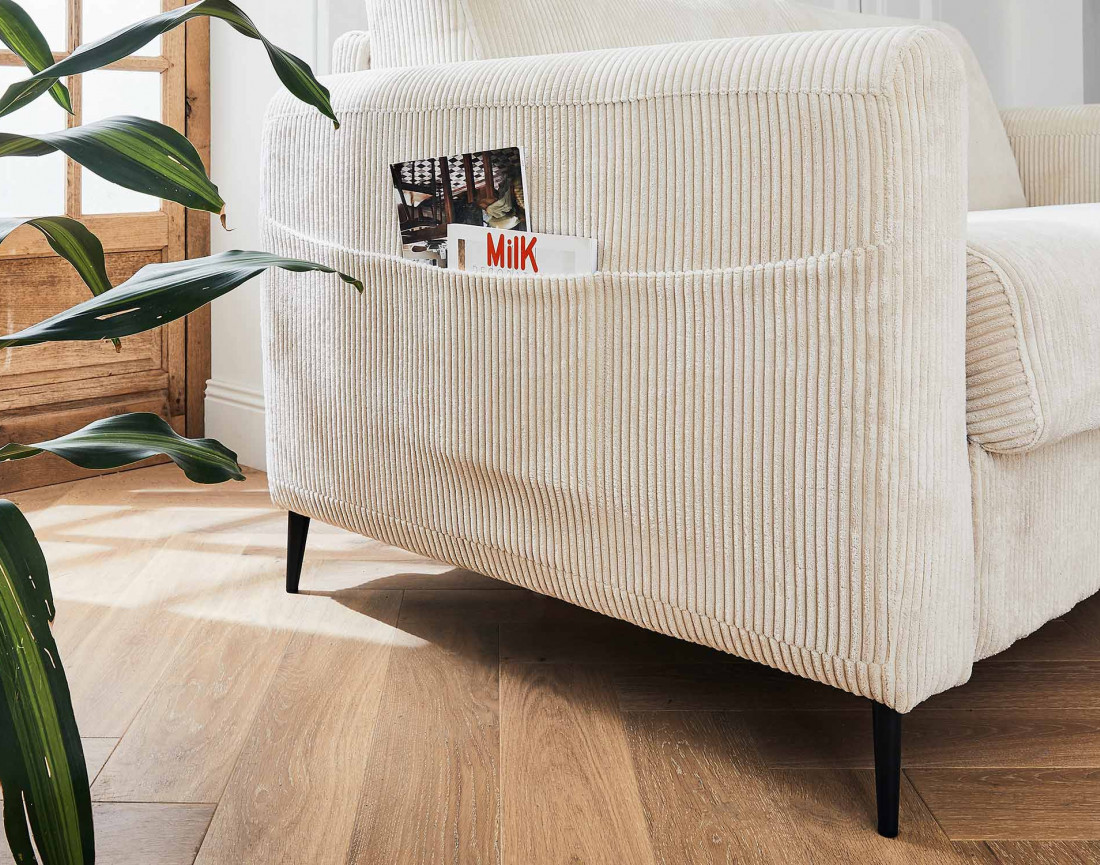 Canapé 3 places convertible express quotidien en velours côtelé Owen