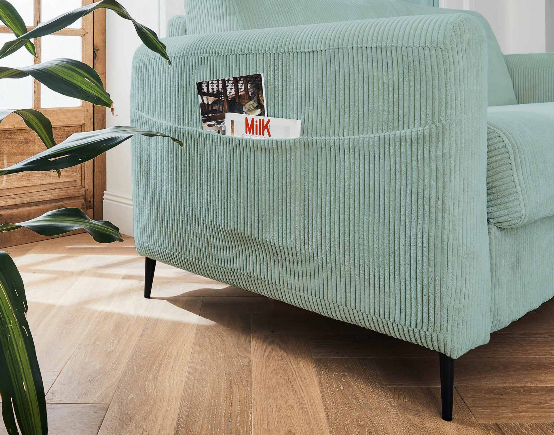 Canapé 3 places convertible express quotidien en velours côtelé Owen