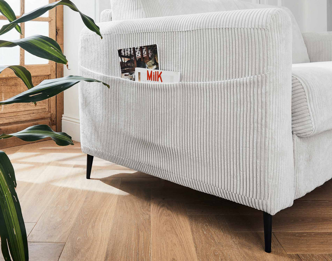 Canapé 3 places convertible express quotidien en velours côtelé Owen