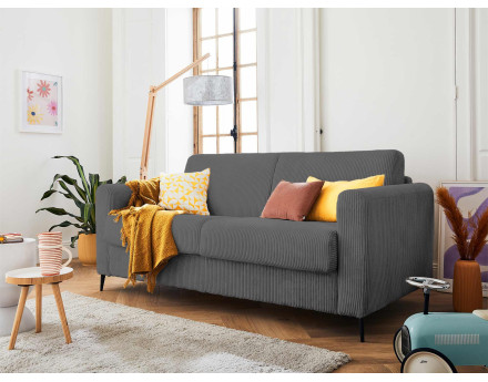 Canapé 3 places convertible express quotidien en velours côtelé Owen