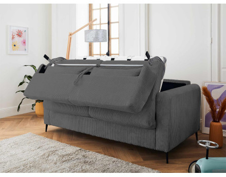 Canapé 3 places convertible express quotidien en velours côtelé Owen