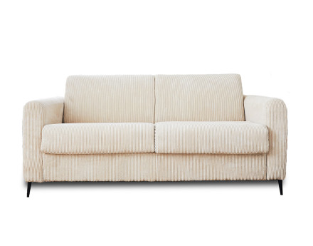 Canapé 3 places convertible couchage quotidien en velours côtelé Owen