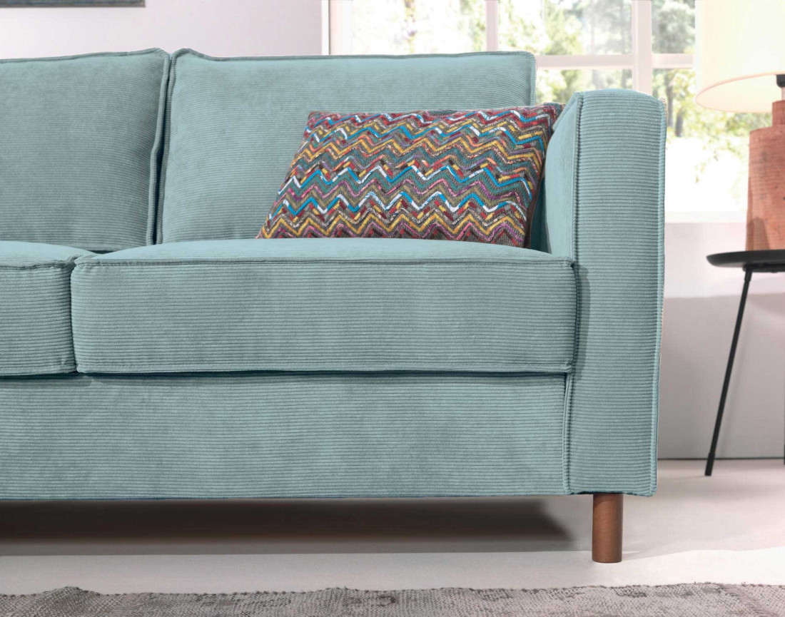 Canapé d'angle gauche convertible 5 places en velours côtelé Jake