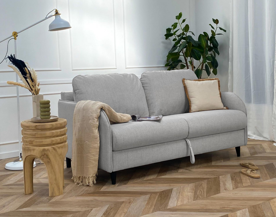 canapé 3 places convertible - couchage quotidien matelas 11 cm - en tissu - Cosmos