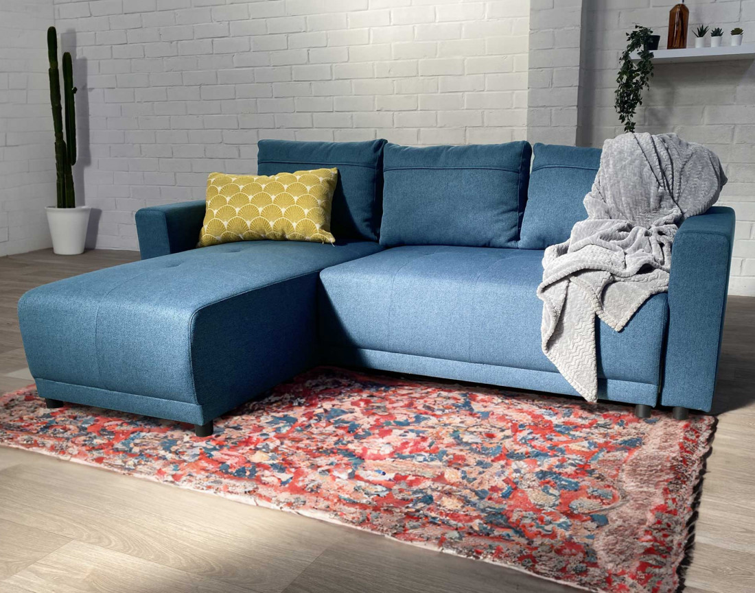 Canapé d'angle réversible 4 places convertible avec coffre -  Pilea