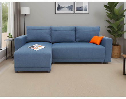 Canapé d'angle réversible 4 places convertible avec coffre -  Pilea