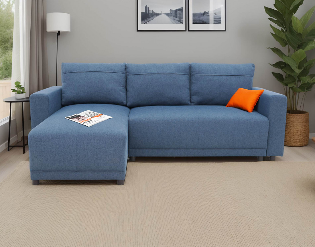 Canapé d'angle réversible 4 places convertible avec coffre -  Pilea