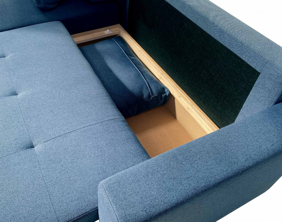 Canapé d'angle réversible 4 places convertible avec coffre -  Pilea