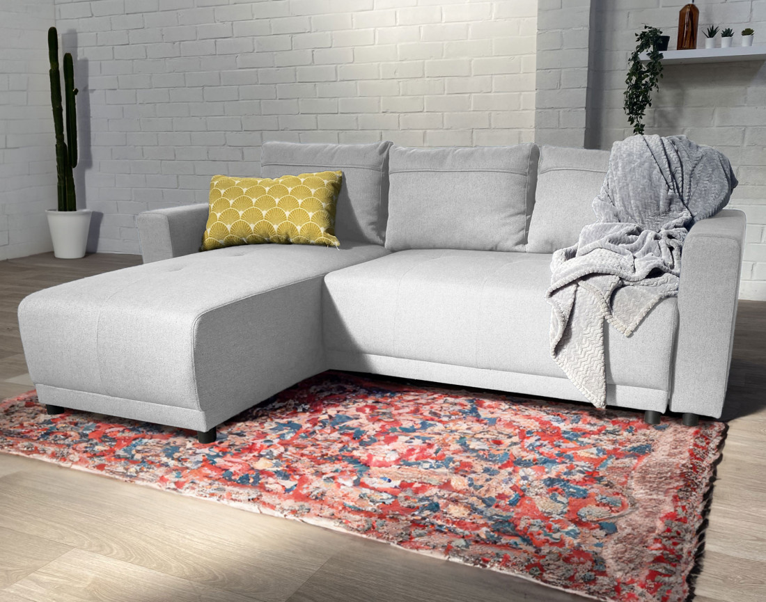 Canapé d'angle réversible 4 places convertible avec coffre -  Pilea