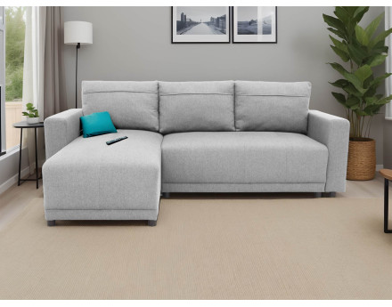 Canapé d'angle réversible 4 places convertible avec coffre -  Pilea