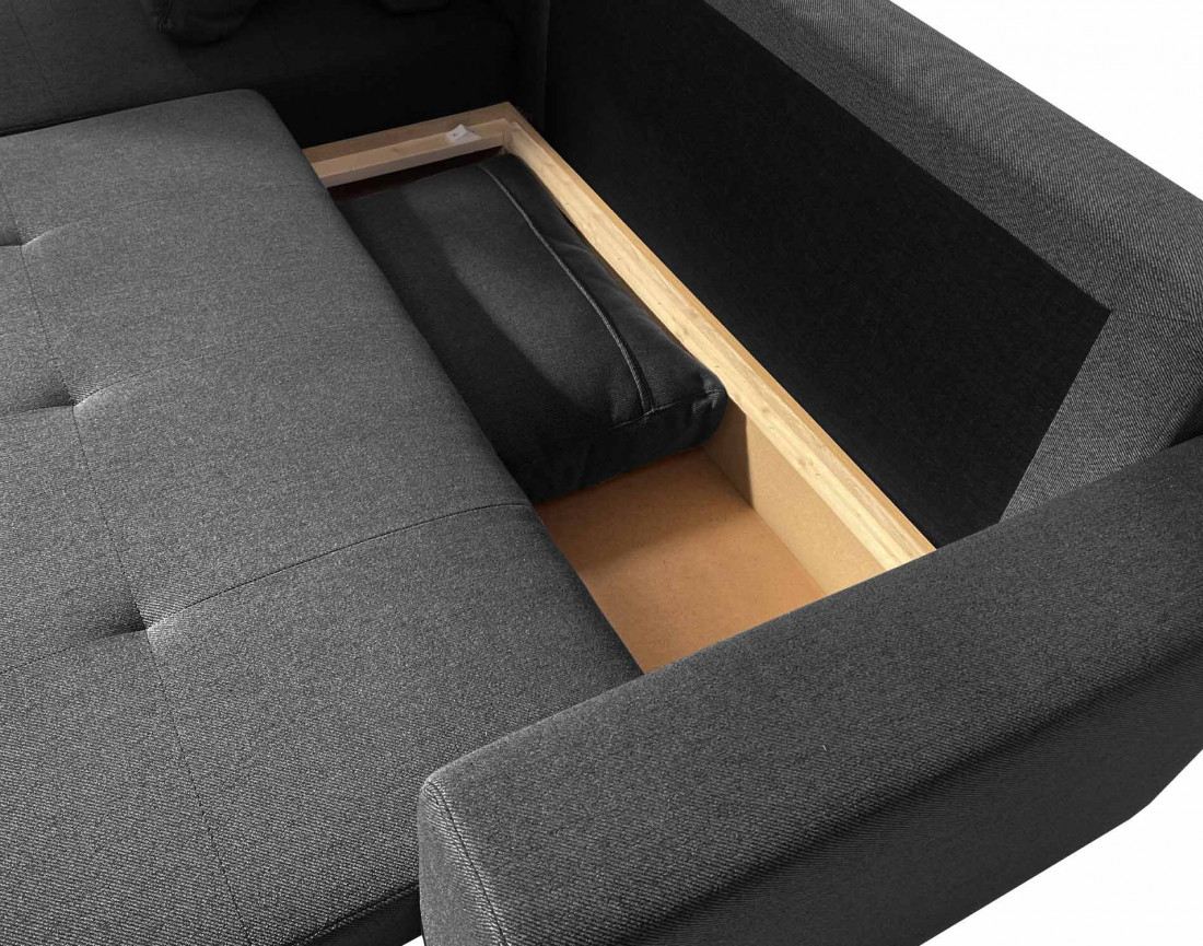 Canapé d'angle réversible 4 places convertible avec coffre -  Pilea