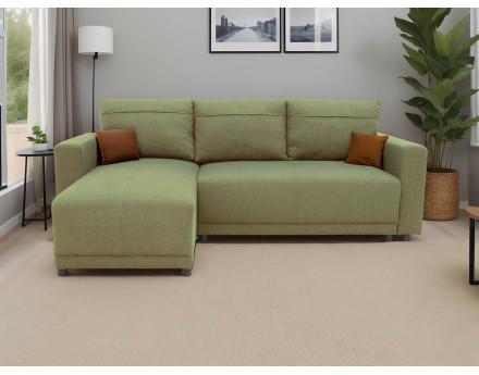 Canapé d'angle réversible 4 places convertible avec coffre -  Pilea