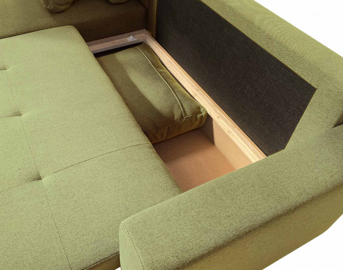 Canapé d'angle réversible 4 places convertible avec coffre -  Pilea