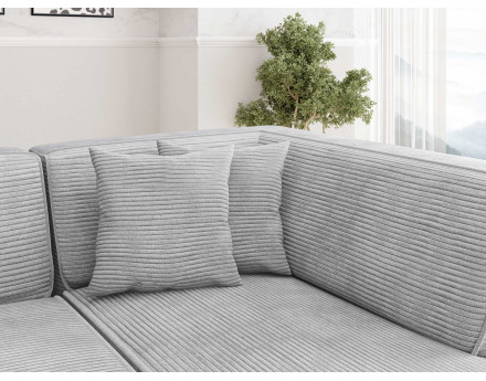 Canapé d'angle gauche 5 places - convertible avec coffre - en velours côtelé - Duchamp