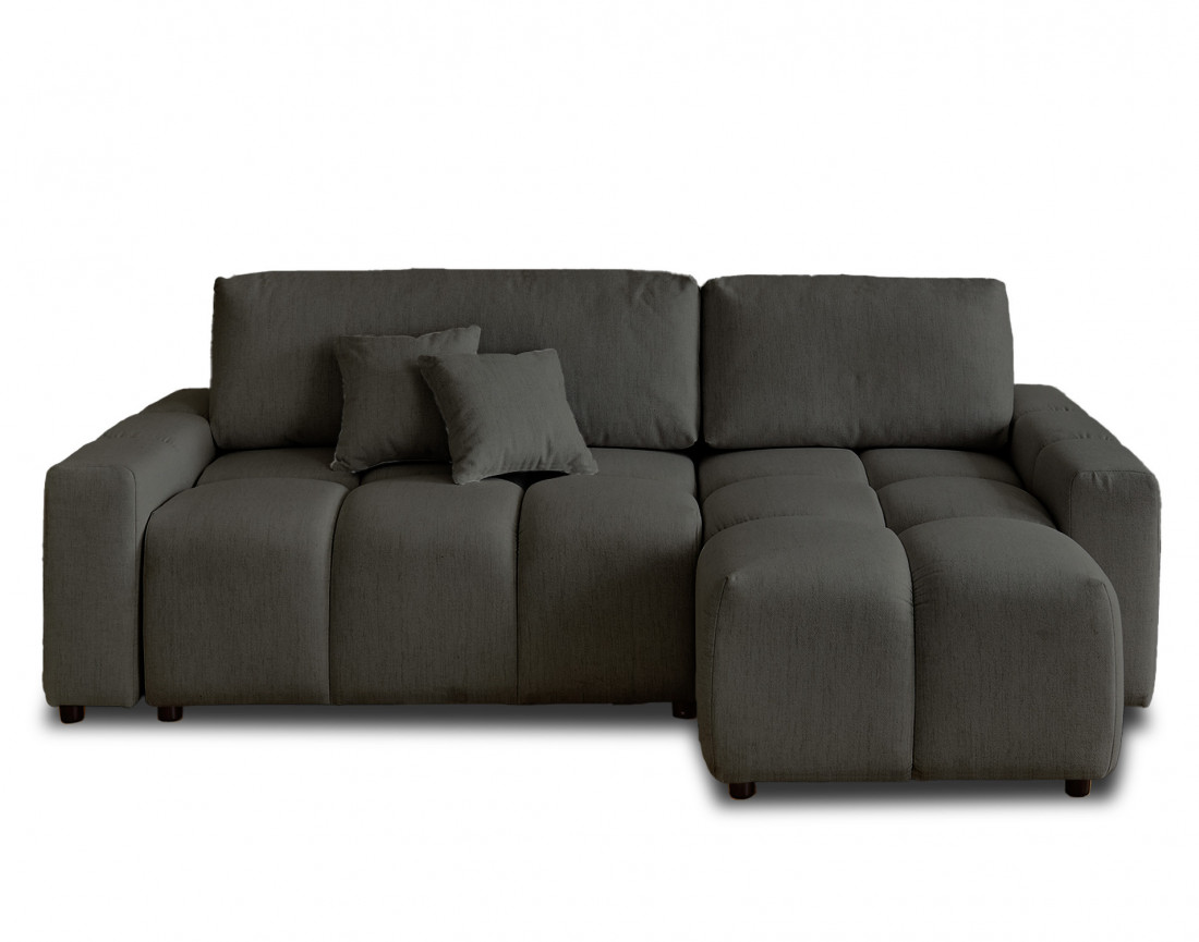 Canapé d'angle réversible convertible avec coffre 4 places en tissu Crocus