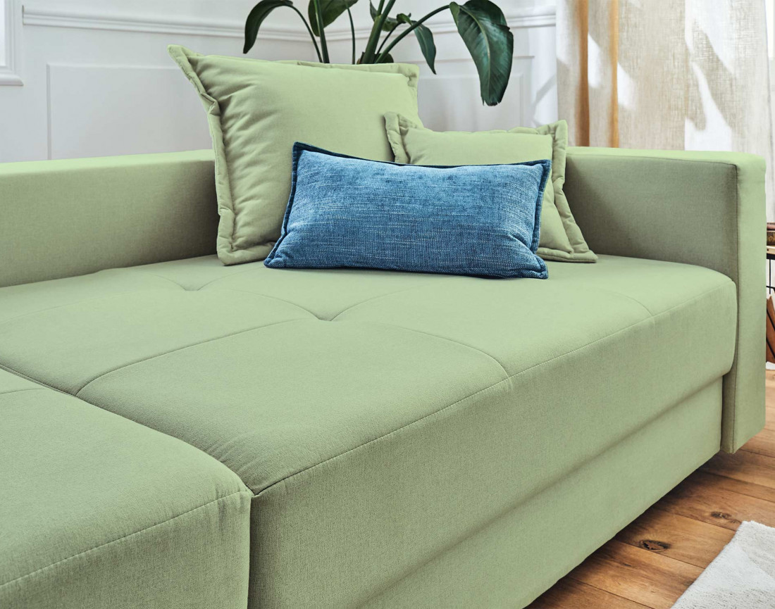 Canapé 4 places fixe en tissu Lys