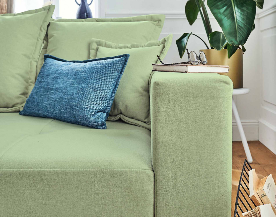 Canapé 4 places fixe en tissu Lys