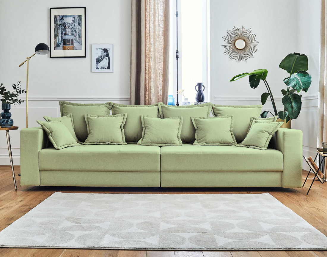 Canapé 4 places fixe en tissu Lys