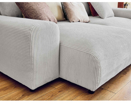 Canapé d'angle réversible 4 places en velours côtelé Garance