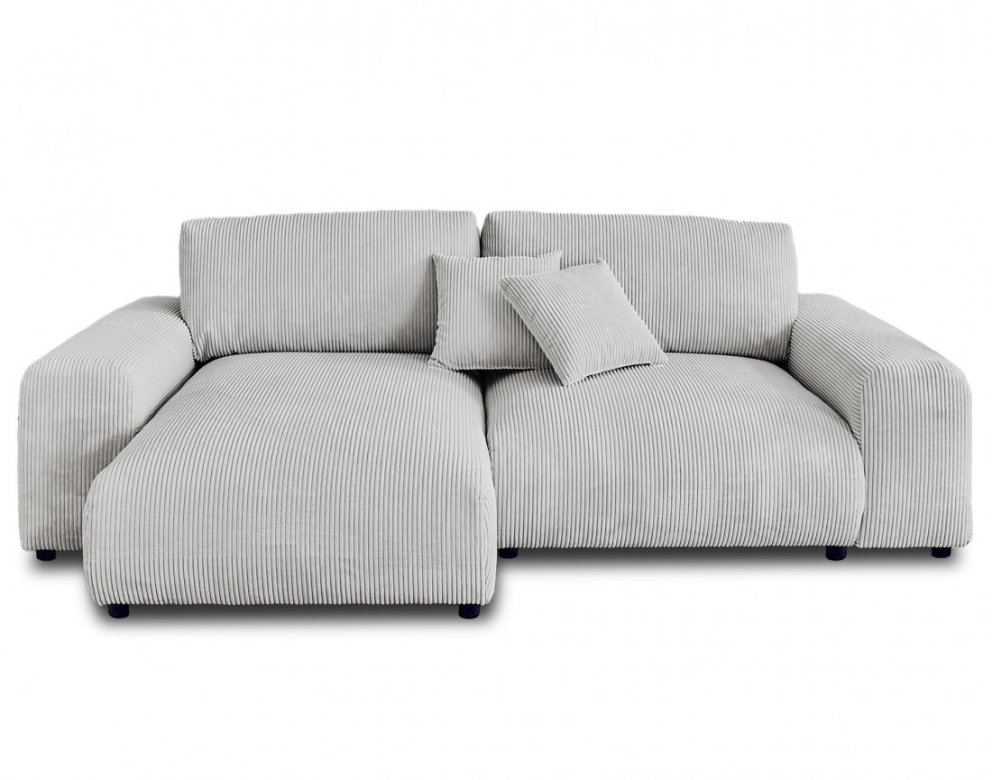 Canapé d'angle réversible 4 places en velours côtelé Garance