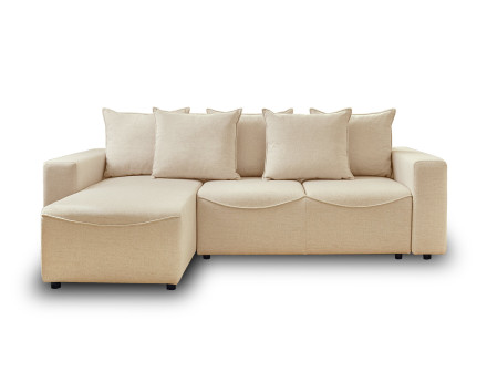 Canapé d'angle réversible convertible avec coffre 4 places en tissu Capucine