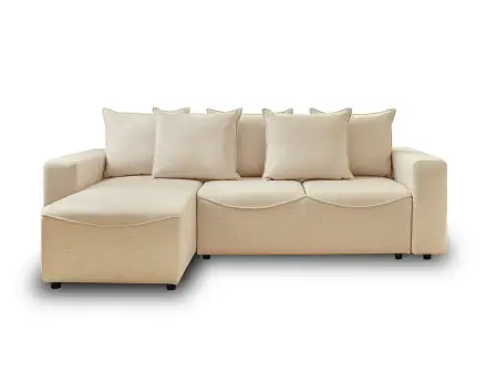 Canapé d'angle réversible convertible avec coffre 4 places en tissu Capucine
