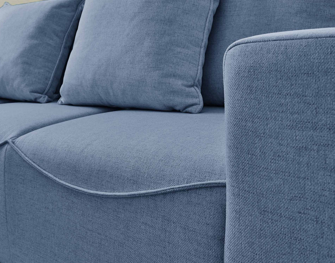 Canapé d'angle réversible convertible avec coffre 4 places en tissu Capucine
