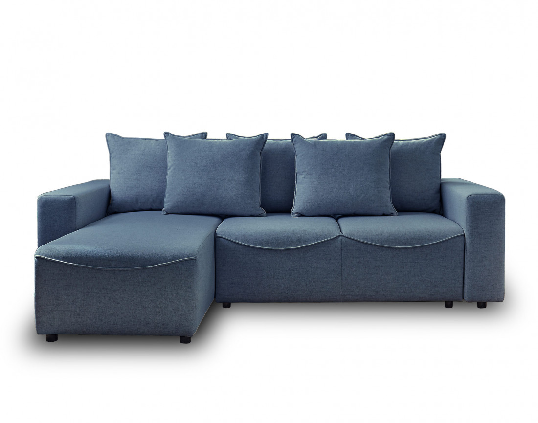 Canapé d'angle réversible convertible avec coffre 4 places en tissu Capucine