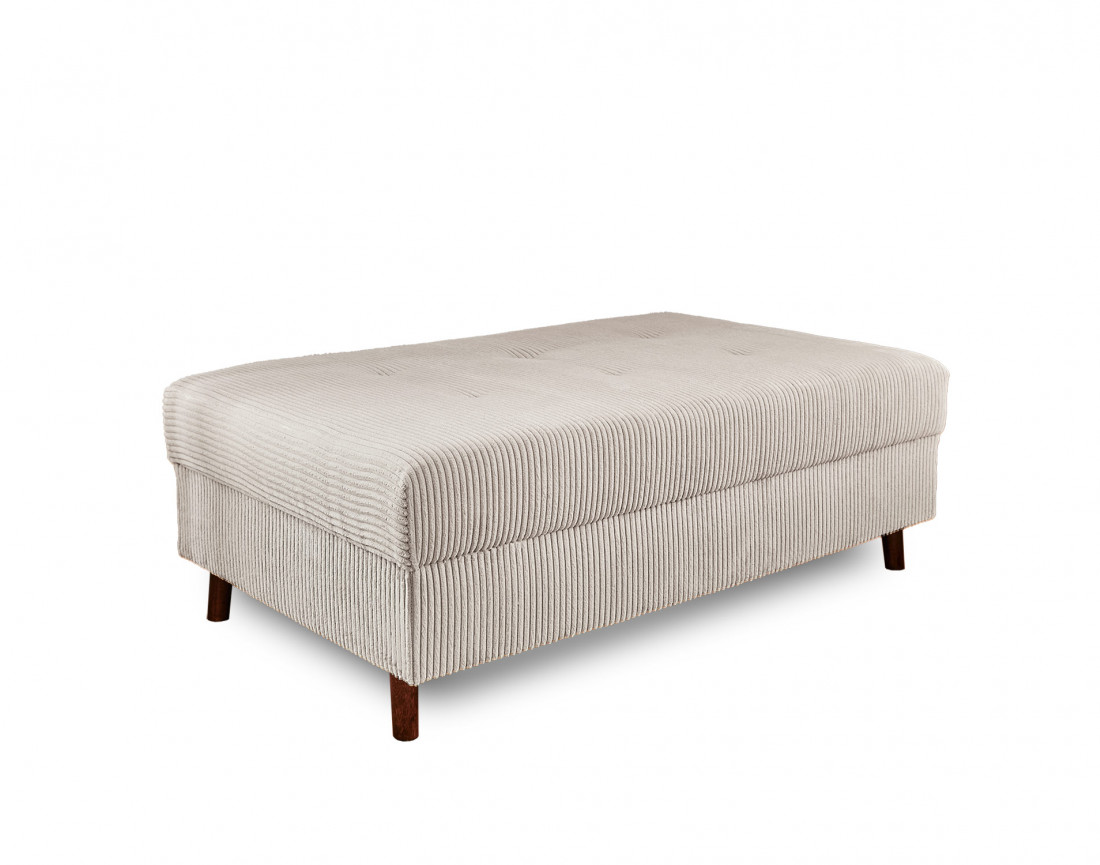 Canapé d'angle gauche - 4 places - avec pouf d'appoint - en velours côtelé - Rune