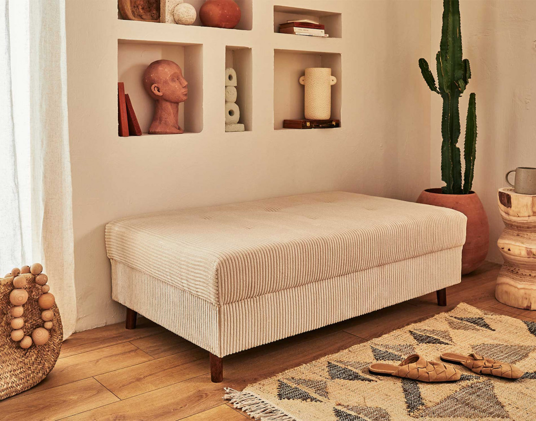 Pouf modulable en velours côtelé - Rune