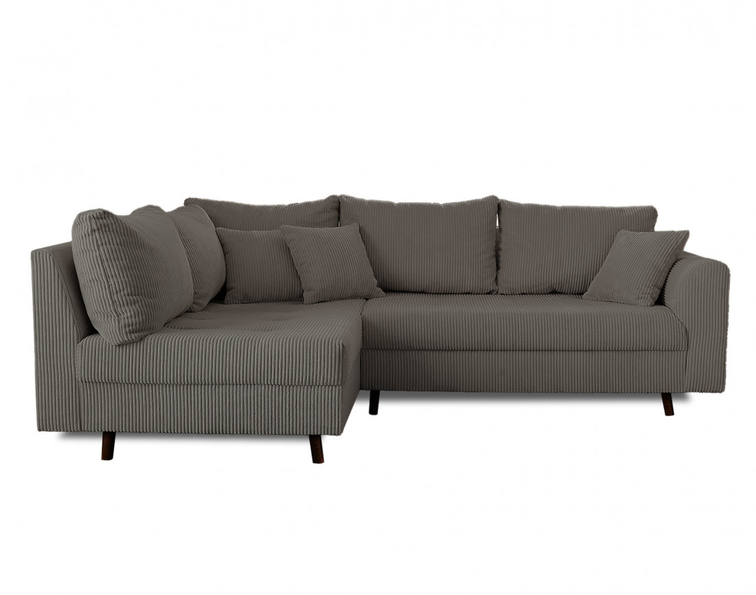 Canapé d'angle gauche - 4 places - en velours côtelé - Rune